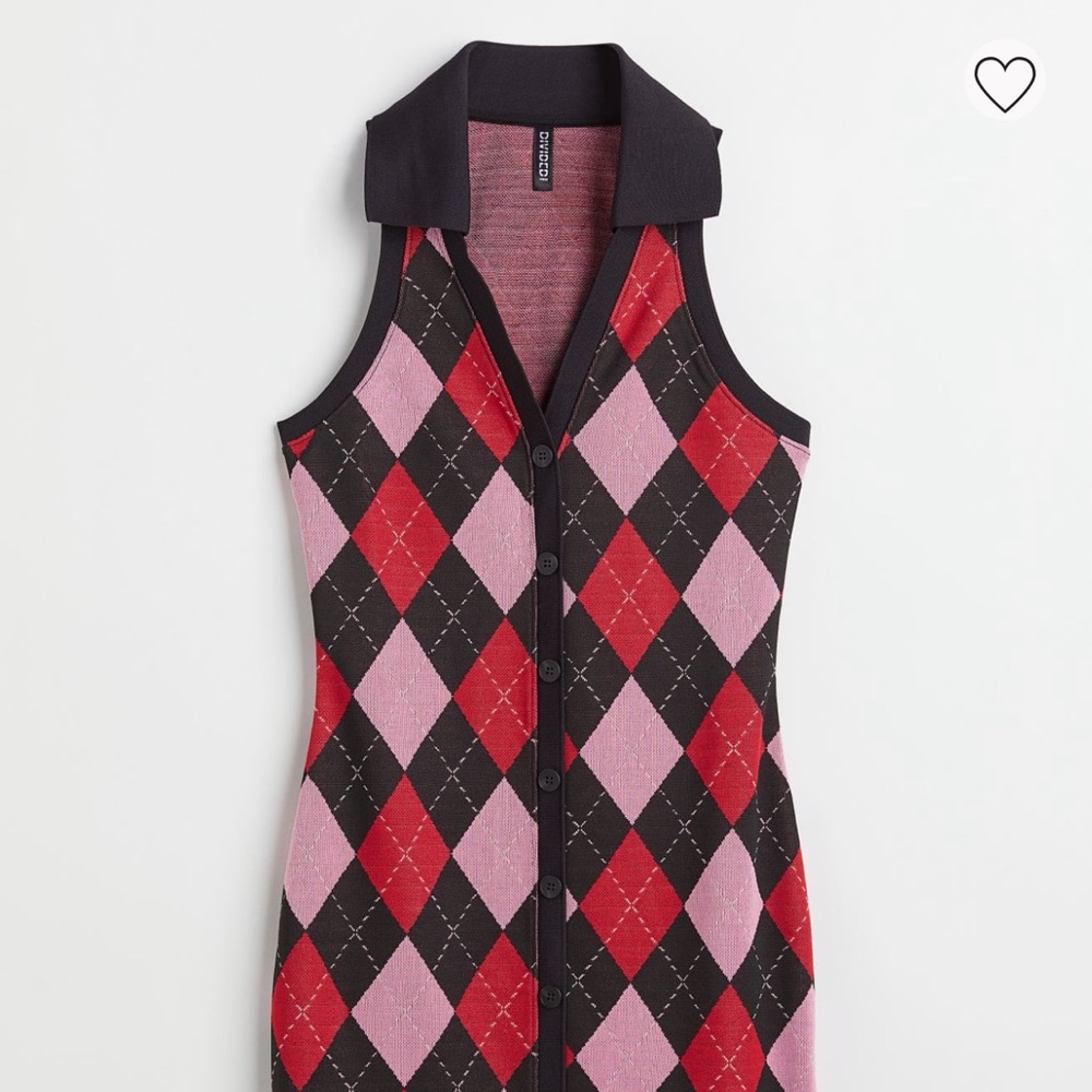 Red and pink argyle dress ! Make an offer !